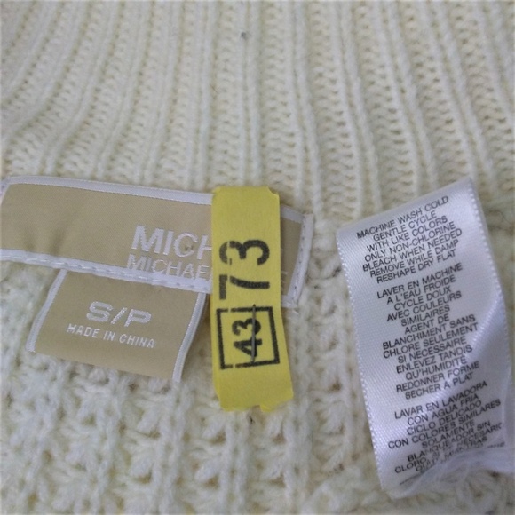 Michael Kors Cardigan Long Line Short Sleeve Cable Knit Cream - Picture 7 of 8